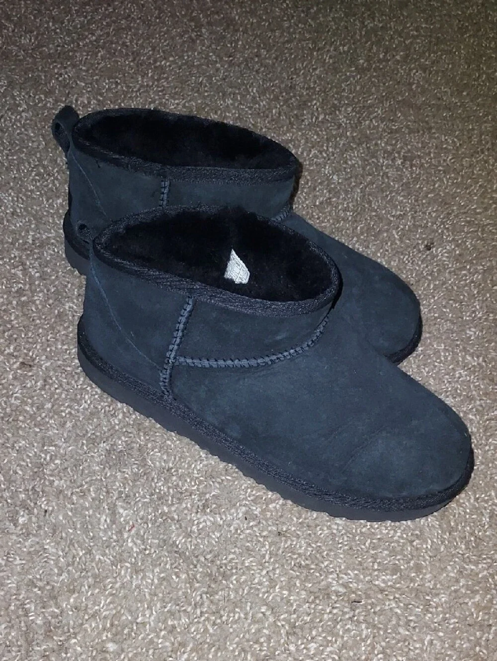 UGG Kids Soft Black Suede Short Boot